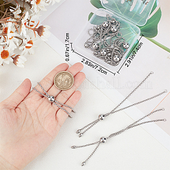 10Pcs 304 Stainless Steel Slider Bracelet/Bolo Bracelets Making&nbsp;STAS-BBC0004-66