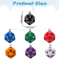 14Pcs 7 Colors Acrylic Pendants&nbsp;MACR-SZ0001-69