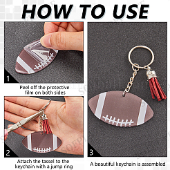 DIY Sports Ball Acrylic Pendant Keychain Making Kits&nbsp;DIY-SP0001-44C