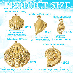 10Pcs 5 Styles 304 Stainless Steel Pendants&nbsp;STAS-TA0003-11