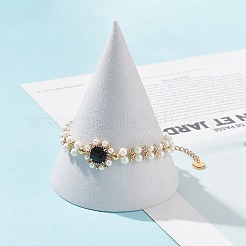 Glass & Shell Pearl Bead Bracele&nbsp;BJEW-TA00180-03