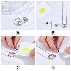 1Pc 304 Stainless Steel Heart Pendant Urn Ashes Necklaces&nbsp;NJEW-CN0001-19P