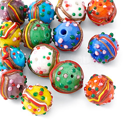 14Pcs 7 Colors Handmade Lampwork Bumpy Beads&nbsp;LAMP-TA0002-42
