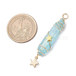 3Pcs 3 Styles Electroplated Natural Quartz Crystal Pointed Copper Wire Wrapped Pendants&nbsp;PALLOY-JF03766-04