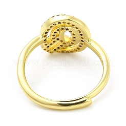 Mixed Color Enamel Initial Letter Adjustable Ring with Clear Cubic Zirconia&nbsp;RJEW-P045-01G-Q