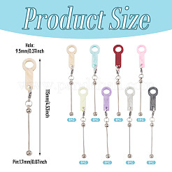 8Pcs 8 Colors Acrylic Straw Pendant Beadable Bar&nbsp;HJEW-TA0001-48
