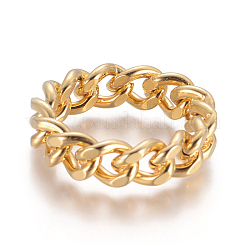 Unisex 304 Stainless Steel Rings&nbsp;RJEW-L093-02G-18mm