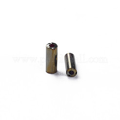 Metallic Colours Glass Bugle Beads&nbsp;SEED-N005-001-D03