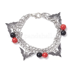 Halloween Theme 304 Stainless Steel Figaro Chains Multi-strand Bracelets&nbsp;BJEW-JB12094-03