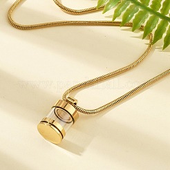304 Stainless Steel Openable Empty Glass Bottle Pendant Necklaces&nbsp;NJEW-V001-08G