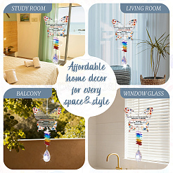 Glass Teardrop Hanging Suncatchers&nbsp;HJEW-WH0201-030