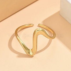 Wave 304 Stainless Steel Cuff Rings&nbsp;FS-WG0CC98-02