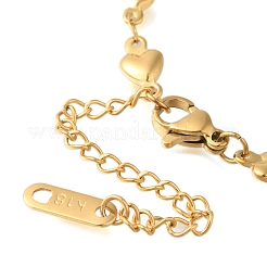 Ion Plating(IP) 304 Stainless Steel Heart Link Bracelets for Women&nbsp;BJEW-H613-05G