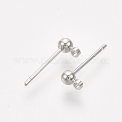 Brass Ball Stud Earring Findings&nbsp;KK-S348-415A