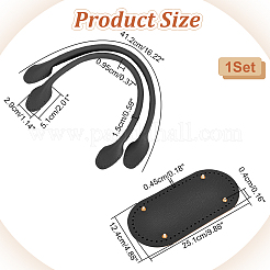 Imitation Leather Crochet Bag Nail Bottom & Sew on Bag Handles Set&nbsp;DIY-WH0308-342B