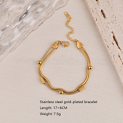 304 Stainless Steel Double Layers Snake Chain Bracelets for Women&nbsp;WG9B6B6-01