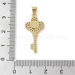 Brass Micro Pave Clear Cubic Zirconia Pendants&nbsp;KK-I712-58G-04