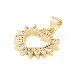 Rack Plating Brass Micro Pave Clear Cubic Zirconia Pendants&nbsp;LS-KK-Z060-10G