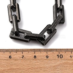 10MM 304 Stainless Steel Rectangle Cable Chain Necklaces&nbsp;NJEW-C099-02B