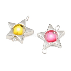 CCB Plastic Frame with Polymer Clay Beads Star Links Connector Charms&nbsp;KK-D103-09C-P