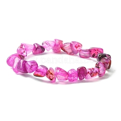 Dyed & Heated Nuggets Natural Agate Bead Stretch Bracelets for Women&nbsp;BJEW-JB09484