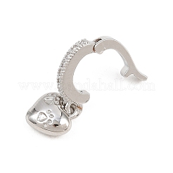 Brass Micro Pave Clear Cubic Zirconia Pendants&nbsp;KK-H268-07P-06