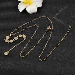 Brass Micro Pave Clear Cubic Zirconia Geometric Pendant Y Tassel Necklaces&nbsp;NJEW-P350-01A-G