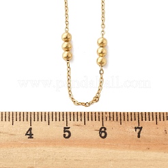 PVD Vacuum Plating 304 Stainless Steel Cable Chain Necklaces&nbsp;NJEW-I248-17G