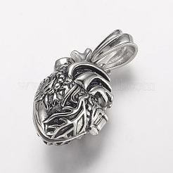304 Stainless Steel Locket Pendants&nbsp;X-STAS-P137-19AS
