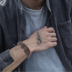 2Pcs 2 Styles Adjustable Cowhide Leather Cord Braided Bracelets&nbsp;BJEW-CL0001-16