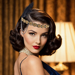 Elastic Feather Headbands&nbsp;OHAR-WH0036-02A