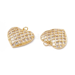 Rack Plating Brass Micro Pave Clear Cubic Zirconia Pendants&nbsp;ZIRC-C040-09G