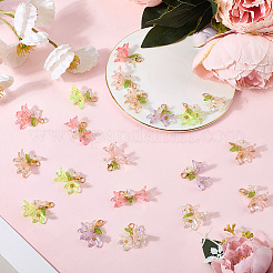 30Pcs Flower Butterfly Acrylic Locking Stitch Marker&nbsp;HJEW-SC0002-21
