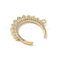 Brass Micro Pave Clear Cubic Zirconia Pendants&nbsp;CU-CBAC53C-04G
