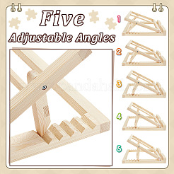 Wooden Desktop Book Stands with Adjustable Angles&nbsp;AJEW-WH0270-399