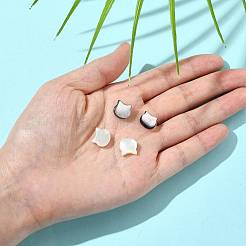 4Pcs 2 Colors Natural Black Lip Shell and White Shell Beads Set&nbsp;SSHEL-FS0001-10