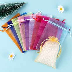 90Pcs 18 Style Organza Bags Jewellery Storage Pouches Wedding Favor Party Mesh Drawstring Gift&nbsp;OP-LS0001-05