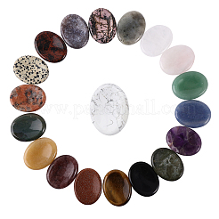 19Pcs 19 Styles  Oval Natural Gemstone Worry Stone&nbsp;G-GL0001-08