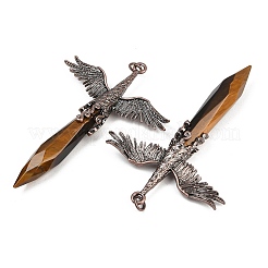 Natural Tiger Eye Faceted Pointed Bullet Shaped Big Pendants&nbsp;G-T145-01R-03