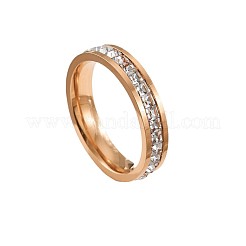 304 Stainless Steel Crystal Rhinestone Finger Rings&nbsp;FS-WG432ED-06