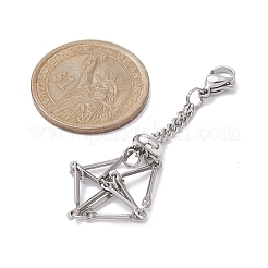 Brass Macrame Pouch Empty Stone Holder Pendant Decoration&nbsp;HJEW-JM01269-02