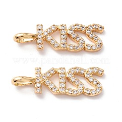 Brass Micro Pave Clear Cubic Zirconia Pendants&nbsp;ZIRC-Z019-26G-NR