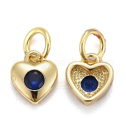 Brass Micro Pave Cubic Zirconia Charms&nbsp;KK-P192-07