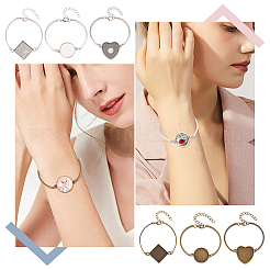 DIY Blank Dome Alloy Bracelet Making Kits&nbsp;DIY-GO0002-22