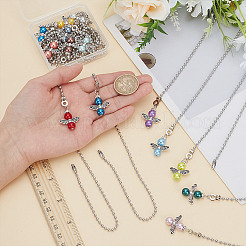 14Pcs 14 Colors Angel Glass Pearl & Alloy Charms Ceiling Fan Pull Chain Extenders&nbsp;PALLOY-HY00059