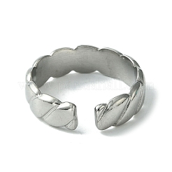 Non-Tarnish 304 Stainless Steel Grooved Open Cuff Ring&nbsp;RJEW-L110-027P