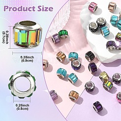 50Pcs Glass European Beads&nbsp;GPDL-YW0001-04