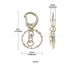 10Pcs Alloy Keychain Clasp Findings&nbsp;PALLOY-YW026-02