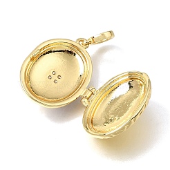 Brass Micro Pave Clear Cubic Zirconia Photo Locket Pendants&nbsp;KK-A303-43G