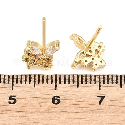 Brass Micro Pave Cubic Zirconia Stud Earrings for Women&nbsp;KK-A305-07G